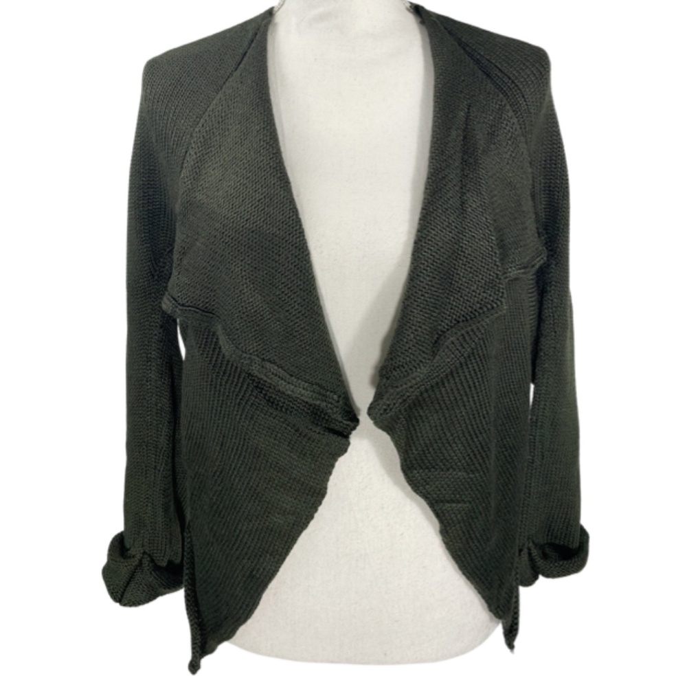 Toi et moi olive green open front cardigan shrug - m/l